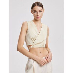 NEW Lattelier sleeveless wrap crop top - Size XL